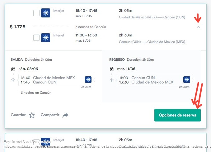 Screenshot of Vuelos Aeropuerto Internacional de la Ciudad de México (MEX)_ - Aeropuerto Internacional de Cancún (CUN)_ (4)